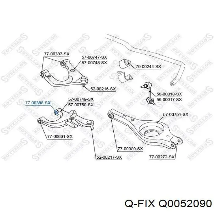 Silentblock wahacza tylnego dolnego Q-fix Q0052090 cena, od 16,11 USD