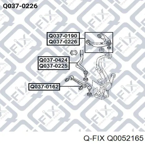 Q0052165 Q-fix Silentblock tylnego wahacza podłużnego przedni