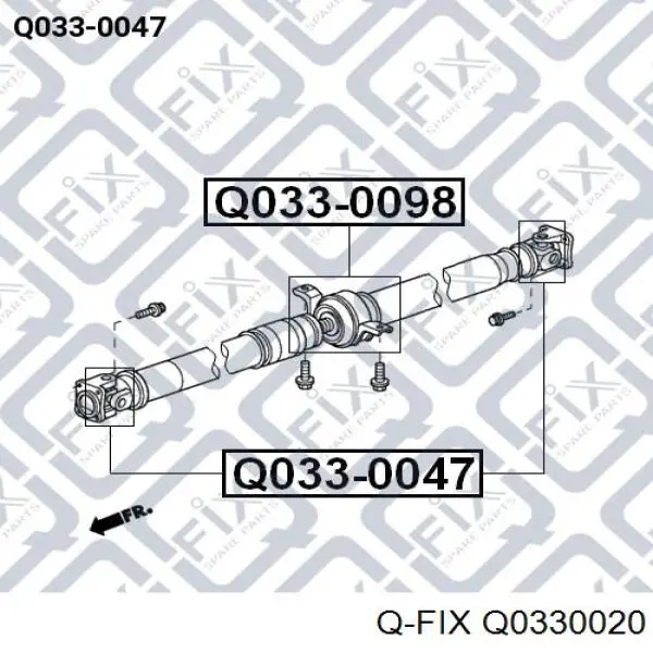 Do koszyka Q0330020 Q-fix Krzyżak wału Cardana tylnego
