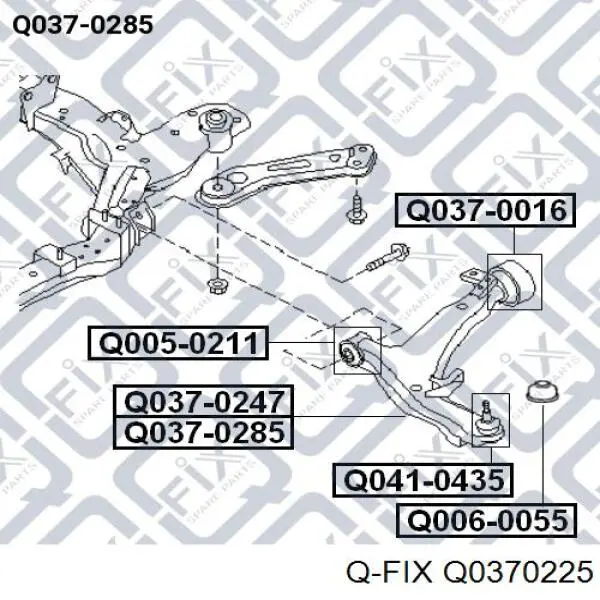 Q0370225 Q-fix Wahacz zawieszenia przedniego dolny lewy