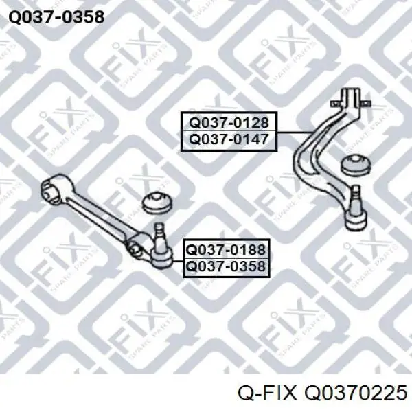 Q0370225 Q-fix Wahacz zawieszenia przedniego dolny lewy