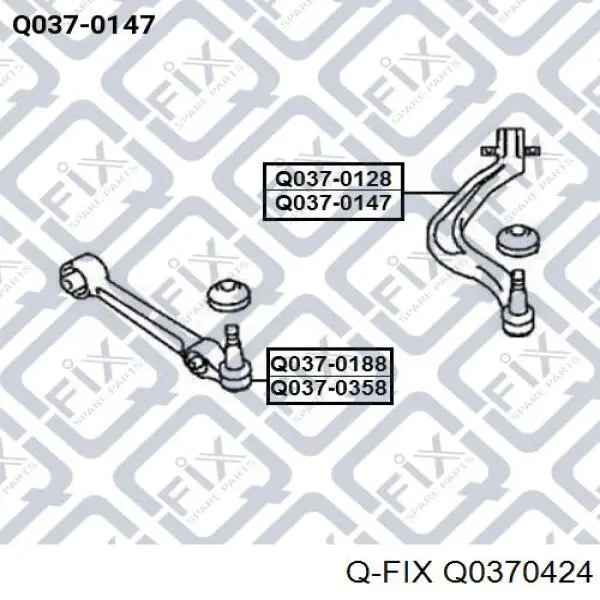 Wahacz zawieszenia przedniego dolny prawy Q-fix Q0370424 cena, od 47,26 USD