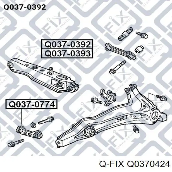 Q0370424 Q-fix Wahacz zawieszenia przedniego dolny prawy