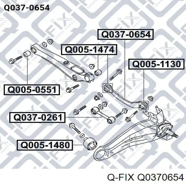 Drążek poprzeczny zawieszenia tylnego Q0370654 Q-fix
