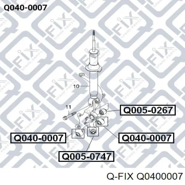 Silentblock czopu tylnego Q0400007 Q-fix