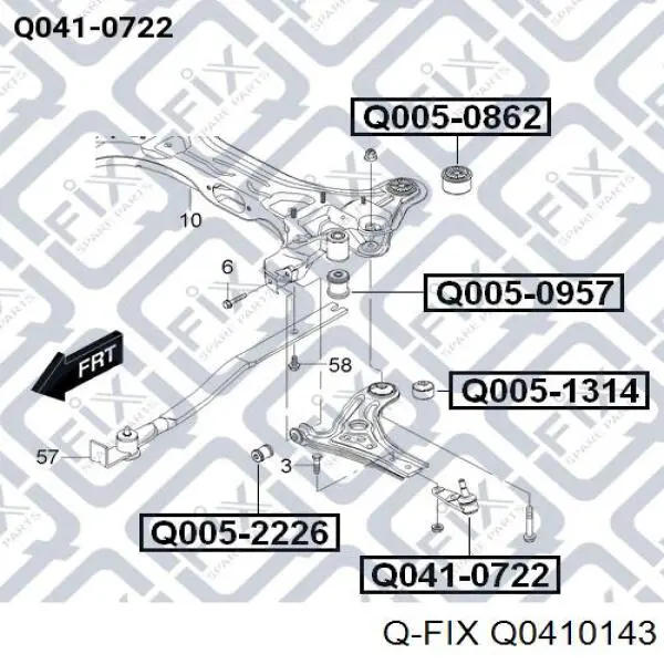 Q0410143 Q-fix Sworzeń wahacza dolny