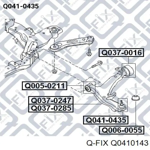 Sworzeń wahacza dolny Q-fix Q0410143 cena, od 15,67 USD