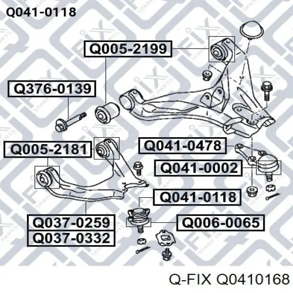 Sworzeń wahacza dolny Q-fix Q0410168 cena, od 18,13 USD