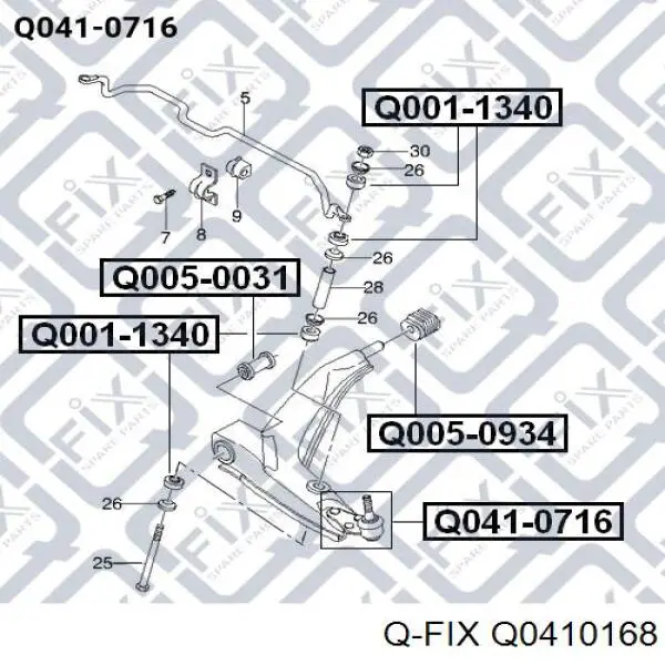 Q0410168 Q-fix Sworzeń wahacza dolny