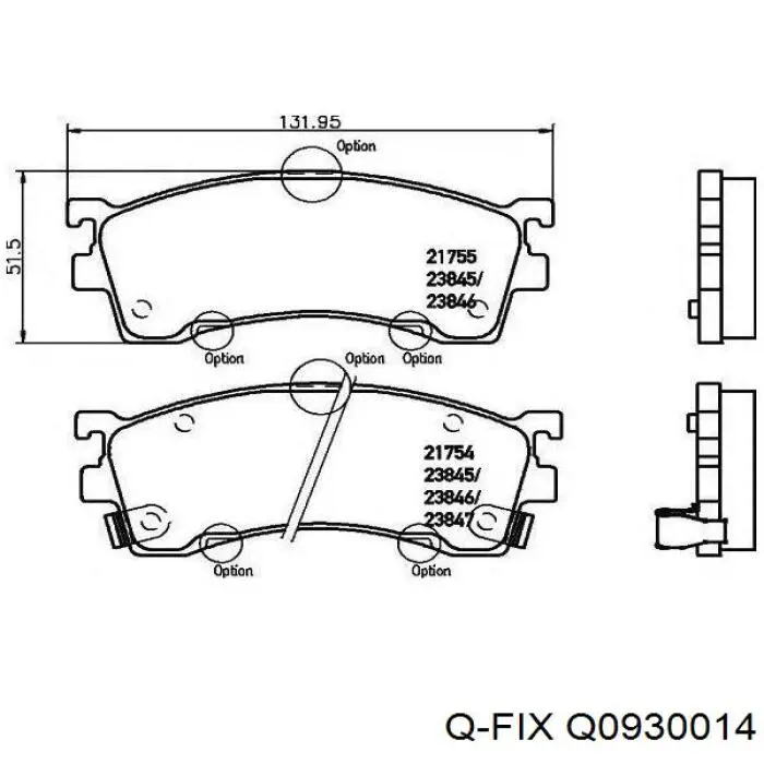 Klocki hamulcowe przednie tarczowe Q-fix Q0930014 cena, od 29,58 USD