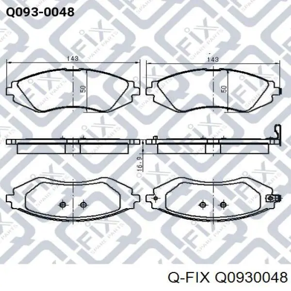 Q0930048 Q-fix klocki hamulcowe przednie tarczowe