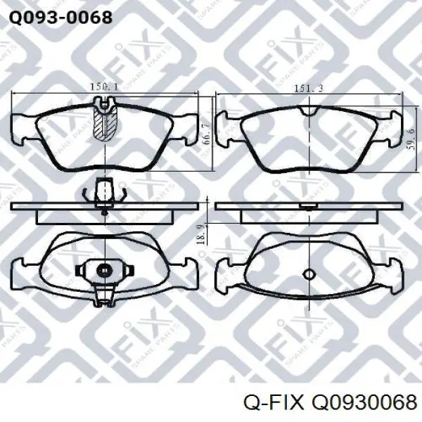 Q0930068 Q-fix klocki hamulcowe przednie tarczowe