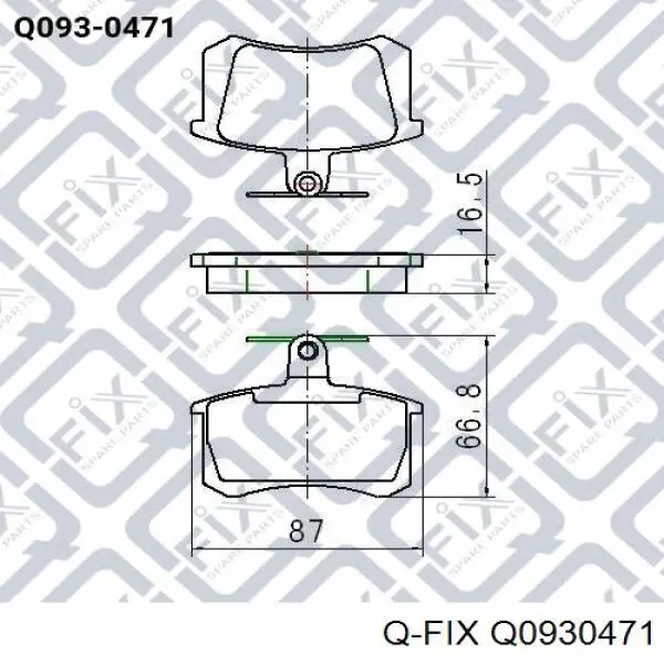 Q0930471 Q-fix okładziny (klocki do hamulców tarczowych tylne)