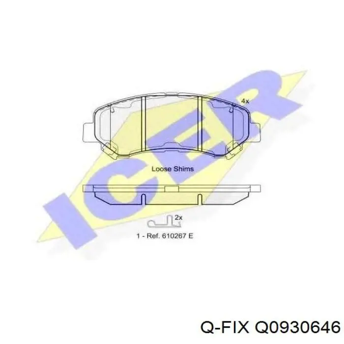 Klocki hamulcowe przednie tarczowe Q0930646 Q-fix