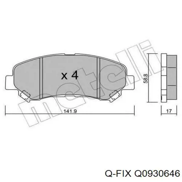 Q0930646 Q-fix Klocki hamulcowe przednie tarczowe