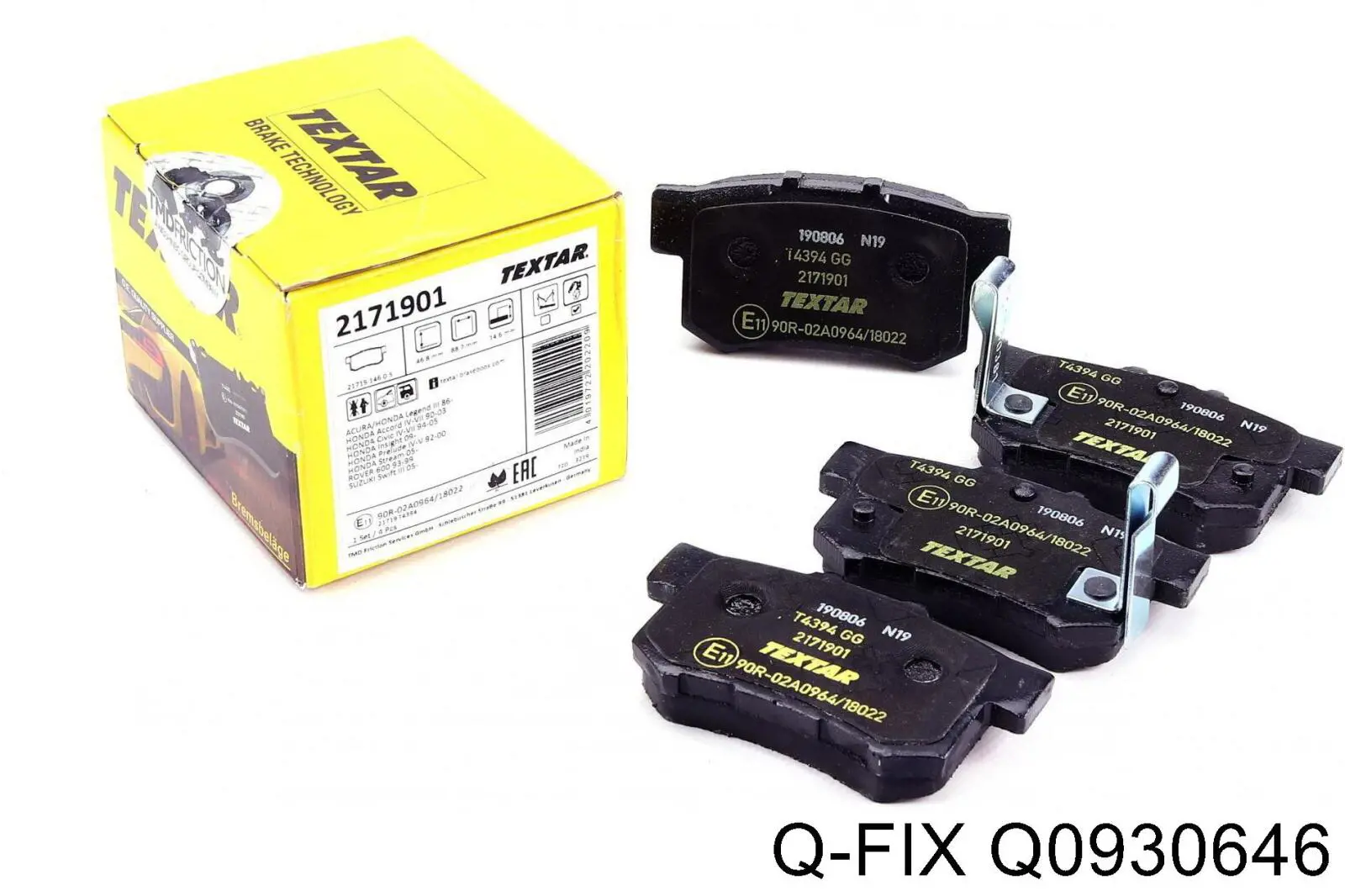 Klocki hamulcowe przednie tarczowe Q-fix Q0930646