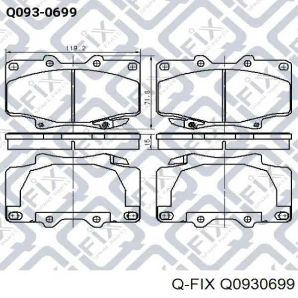 Q093-0699 Q-fix klocki hamulcowe przednie tarczowe