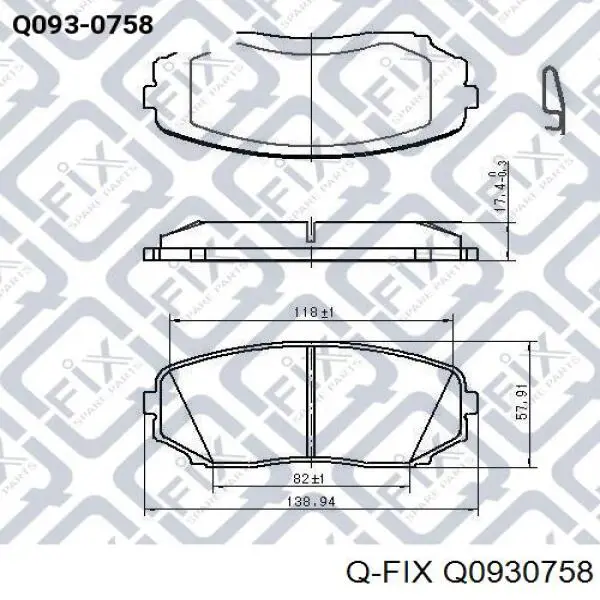 Q0930758 Q-fix klocki hamulcowe przednie tarczowe