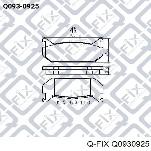 Q0930925 Q-fix okładziny (klocki do hamulców tarczowych tylne)