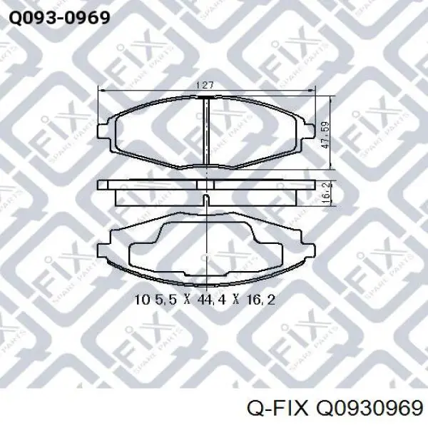 Q093-0969 Q-fix klocki hamulcowe przednie tarczowe