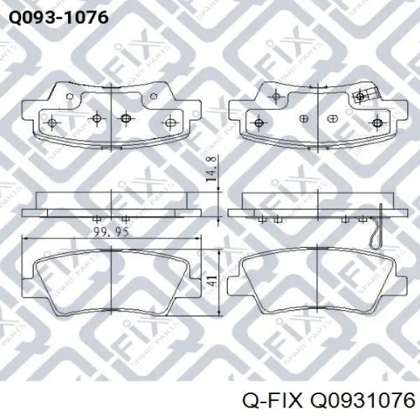 Q0931076 Q-fix okładziny (klocki do hamulców tarczowych tylne)