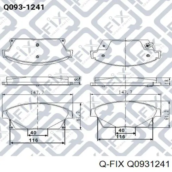 Q0931241 Q-fix klocki hamulcowe przednie tarczowe