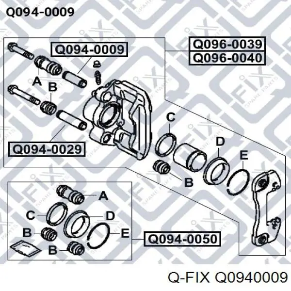 Q0940009 Q-fix prowadnica zacisku tylnego górna