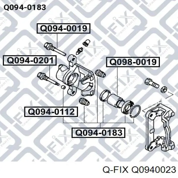 Q0940023 Q-fix zestaw naprawczy zacisku hamulcowego przedniego