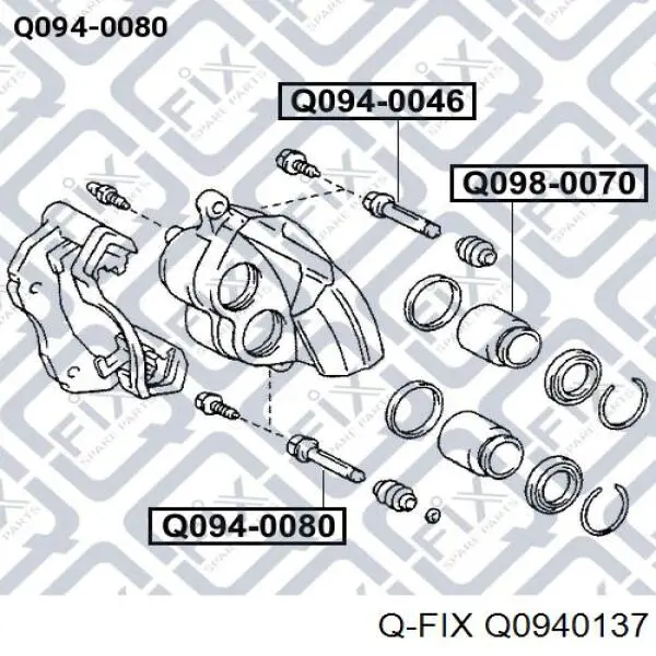Prowadnica zacisku przedniego Q0940137 Q-fix