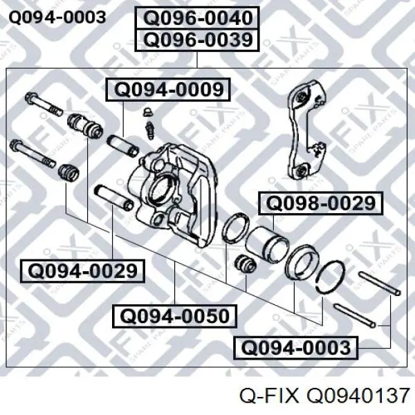 Q0940137 Q-fix Prowadnica zacisku przedniego