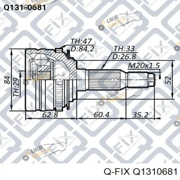 Q131-0681 Q-fix przegub homokinetyczny przedni zewnętrzny