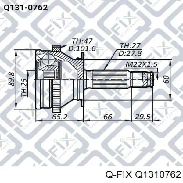 Q131-0762 Q-fix przegub homokinetyczny przedni zewnętrzny