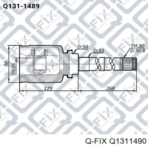 Do koszyka Q1311490 Q-fix Przegub homokinetyczny przedni zewnętrzny