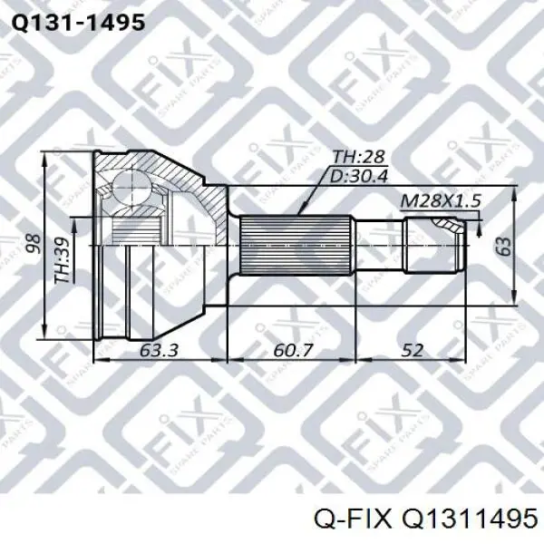 Q131-1495 Q-fix przegub homokinetyczny przedni zewnętrzny