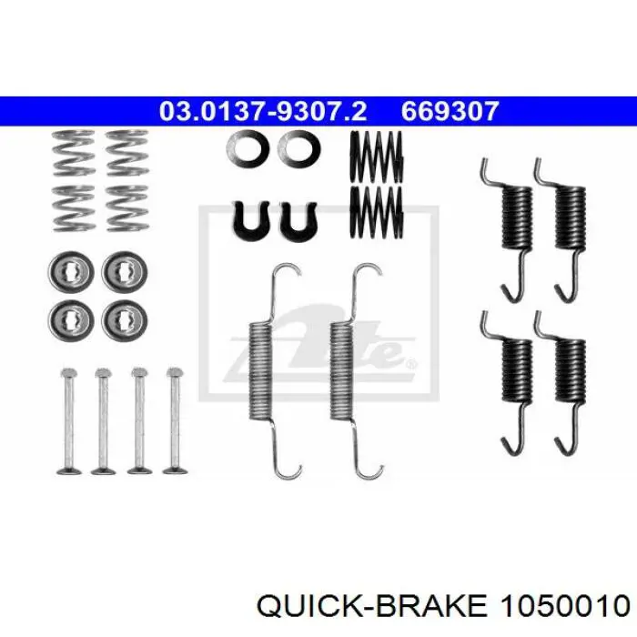 Do koszyka 1050010 Quick Brake Zestaw montażowy szczęk hamulcowych tylnych