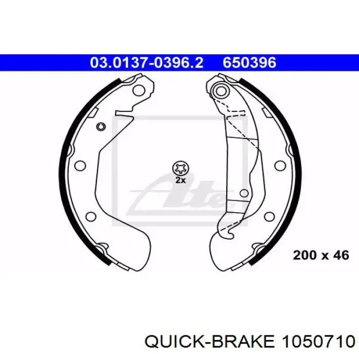 Do koszyka 1050710 Quick Brake Zestaw montażowy szczęk hamulcowych tylnych