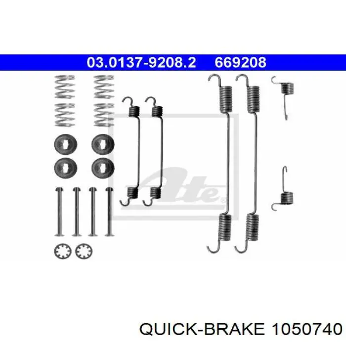 Do koszyka 1050740 Quick Brake Zestaw montażowy szczęk hamulcowych tylnych