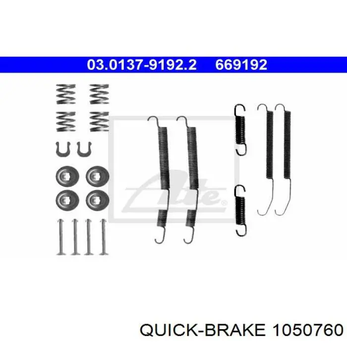 Do koszyka 1050760 Quick Brake Zestaw montażowy szczęk hamulcowych tylnych