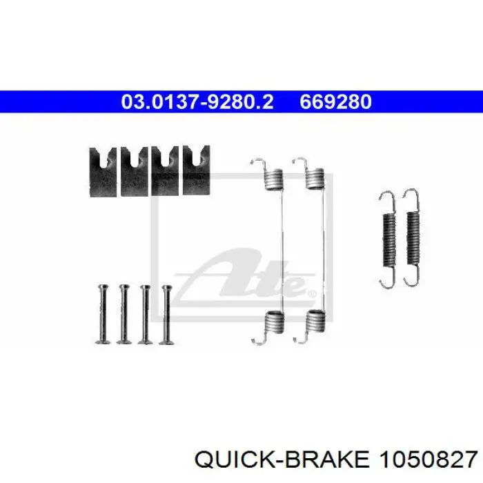 Do koszyka 1050827 Quick Brake Zestaw montażowy szczęk hamulcowych tylnych