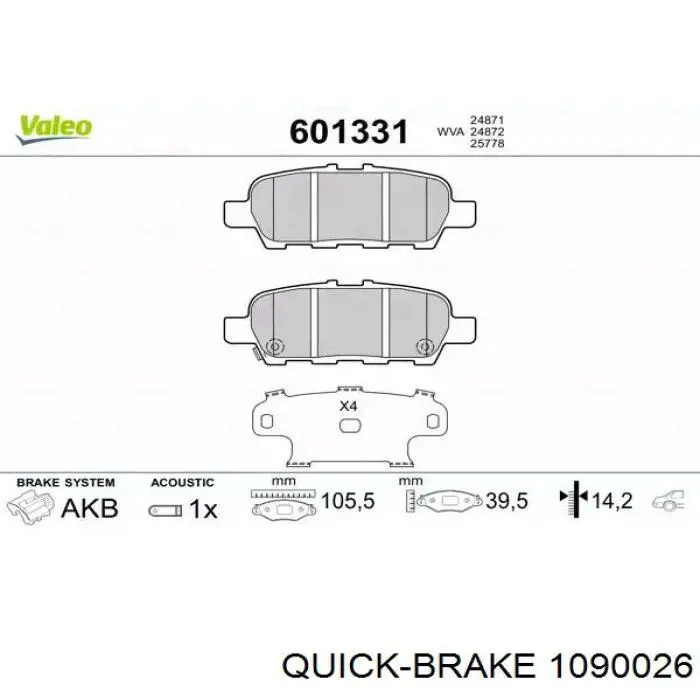 Do koszyka 1090026 Quick Brake Zestaw sprężynek do mocowania klocków tarczowych tylnych