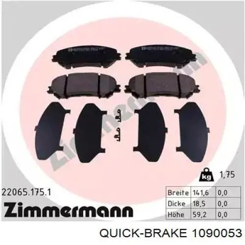 1090053 Quick Brake Zestaw sprężynek do mocowania klocków tarczowych przednich