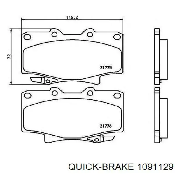 Zestaw naprawczy klocków hamulcowych Quick Brake 1091129 cena, od 14,70 USD
