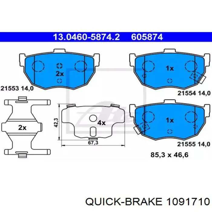 Zestaw sprężyn do mocowania tylnych klocków tarczowych Quick Brake 1091710 cena, od 13,67 USD