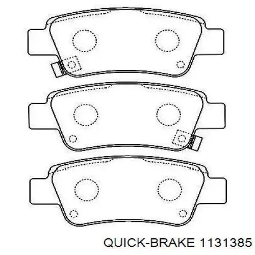 Okładziny (klocki) do hamulców tarczowych tylne Quick Brake 1131385 cena, od 17,74 USD