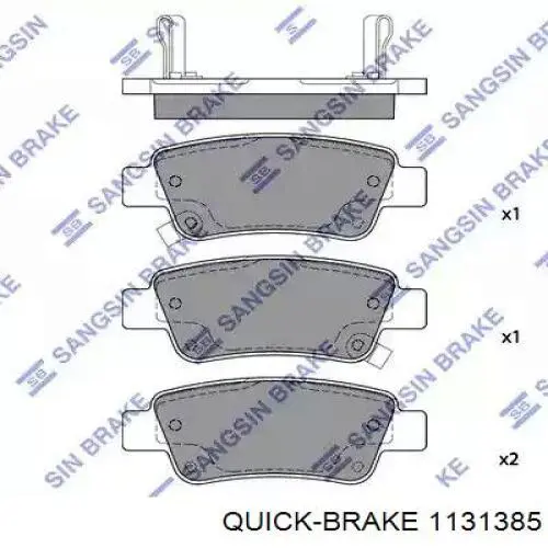 1131385 Quick Brake Okładziny (klocki) do hamulców tarczowych tylne