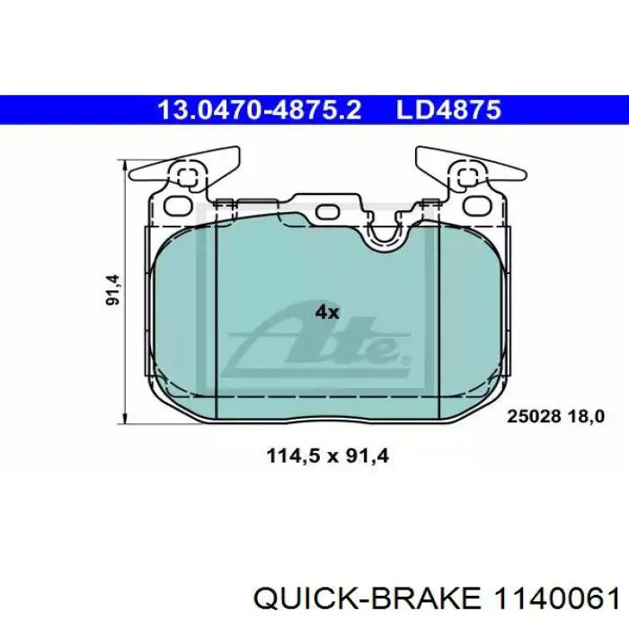 114-0061 Quick Brake zestaw naprawczy zacisku hamulcowego tylnego