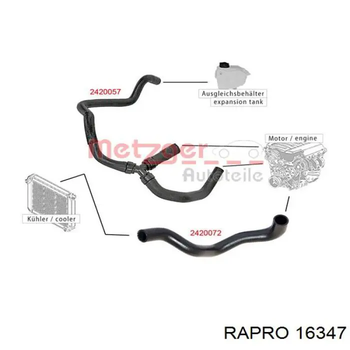 Przewód (króciec) chłodnicy górny Metalcaucho 07532 cena, od 19,65 USD