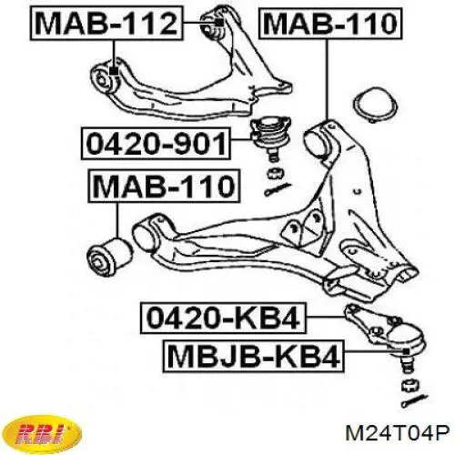 M24T04P RBI Silentblock przedniego wahacza górnego