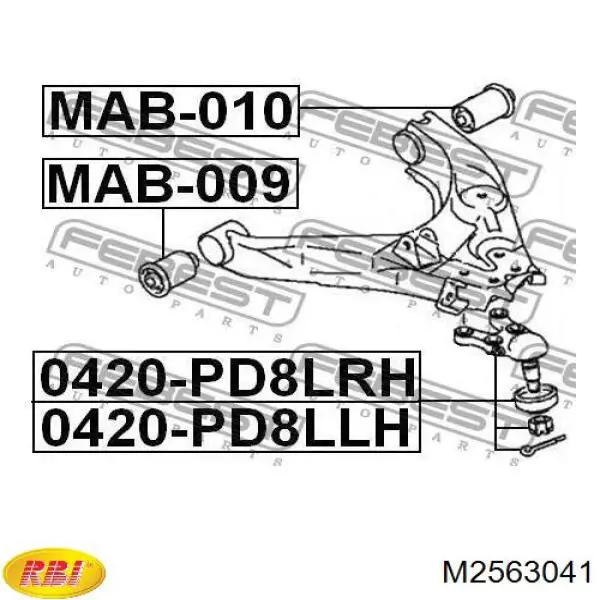 Do koszyka MR112711 Mitsubishi Silentblock przedniego wahacza dolnego
