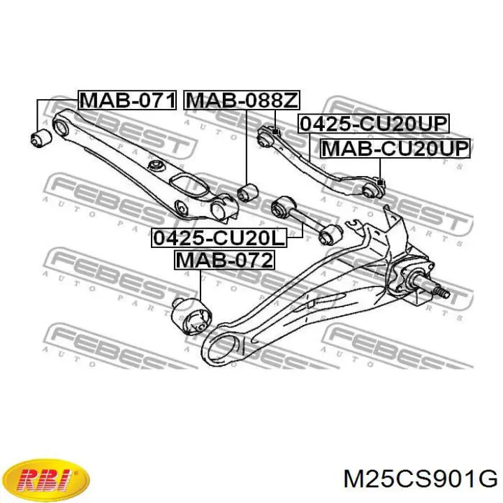 Silentblock wahacza tylnego górnego RBI M25CS901G cena, od 11,55 USD